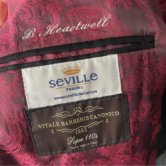 Luxury Italian Longline Sports Coat Blazer Suit Jacket Long Black Unisex - Picture 11 of 13